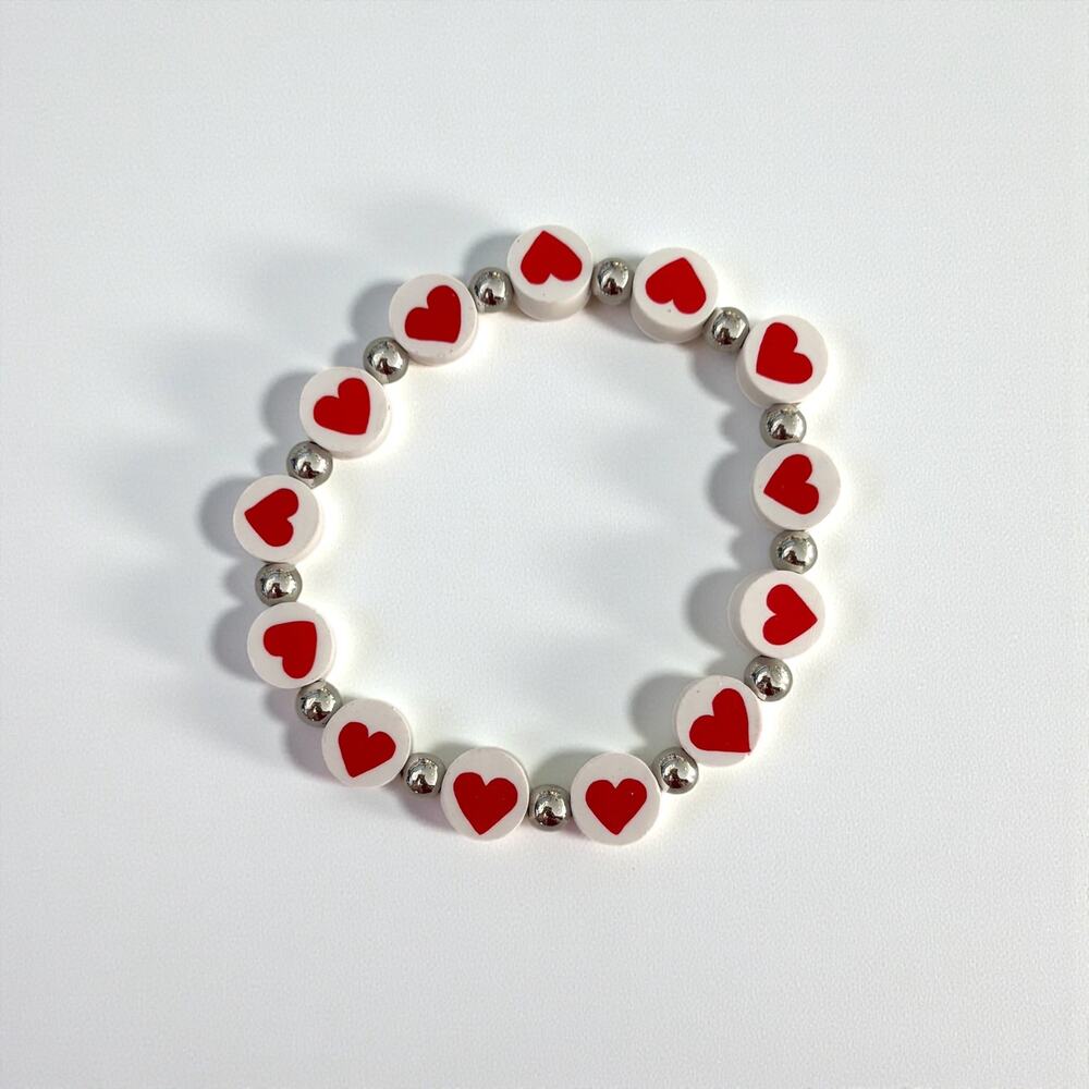 Red Hearts Stretchy Bracelet